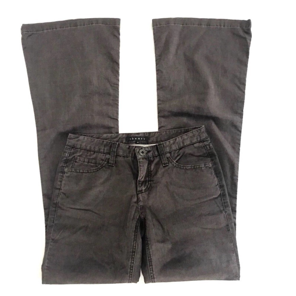 Theory | Velvet Pants Womens Size 0 Zero Brown Flare Bootcut Low Rise